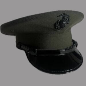 USMC Enlisted Service Cap, Kingsform, Shade 2212, Size 7 – Globe & Anchor – NWT